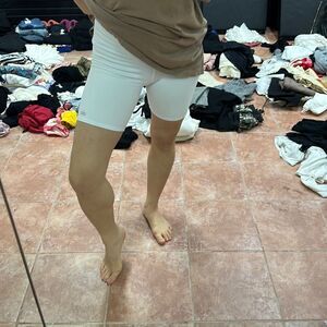 White alo biker shorts